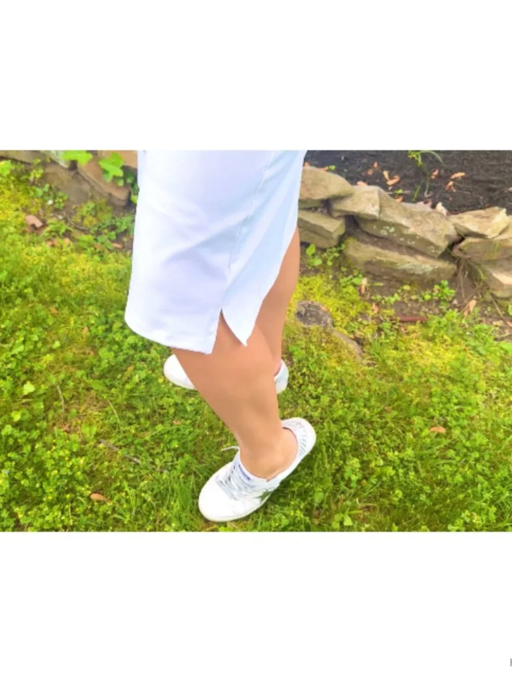 Women's High Waisted Knee Length Skorts with Pockets, Stretchy A-Line Skirt